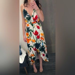 Alice and Olivia Susannah Floral Wrap Midi Dress - size 2